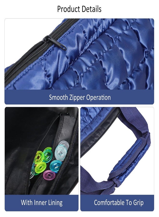 Jongyance 3-Piece Mahjong Bag Set, Dark Blue Thickened Portable Storage for American Mah-jongg Tiles & Racks (Empty Mahjong Bag Only) - Image 3